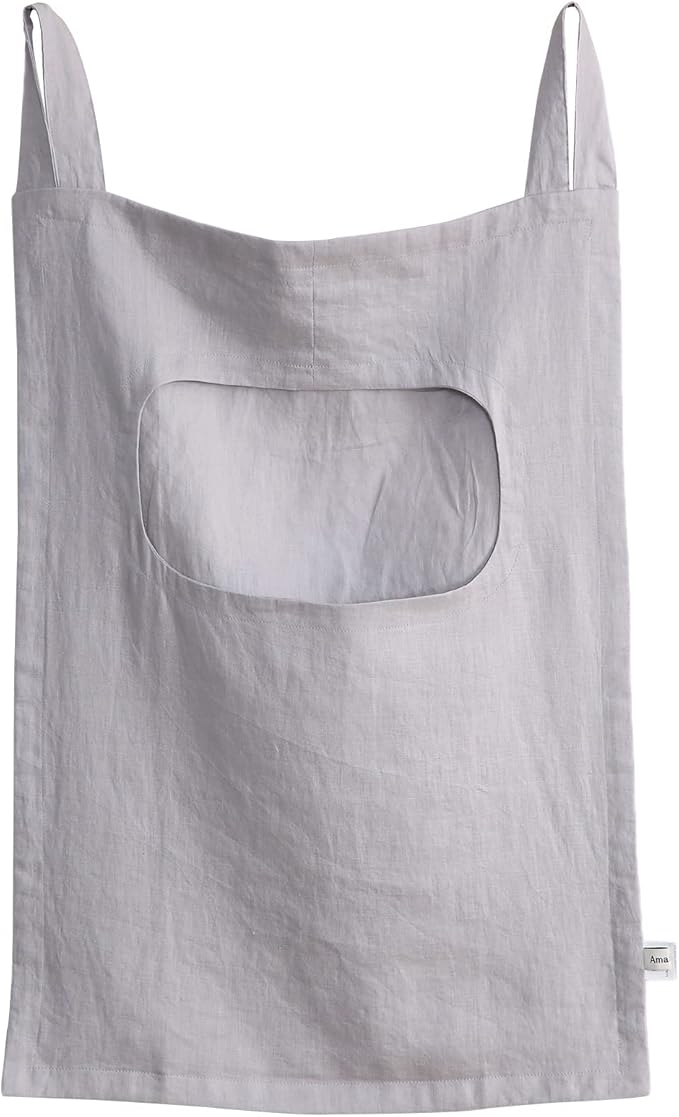 Amazhiyu 100% Linen Door Hanging Laundry Hamper Bag, 19x27 Inches