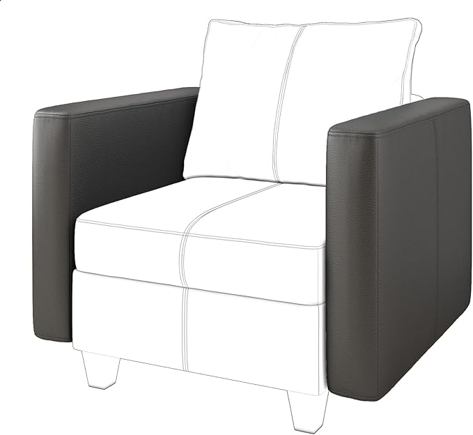 EASE MOOSE Armrest Module for Modular Sectional Sofa, Faux Leather Side