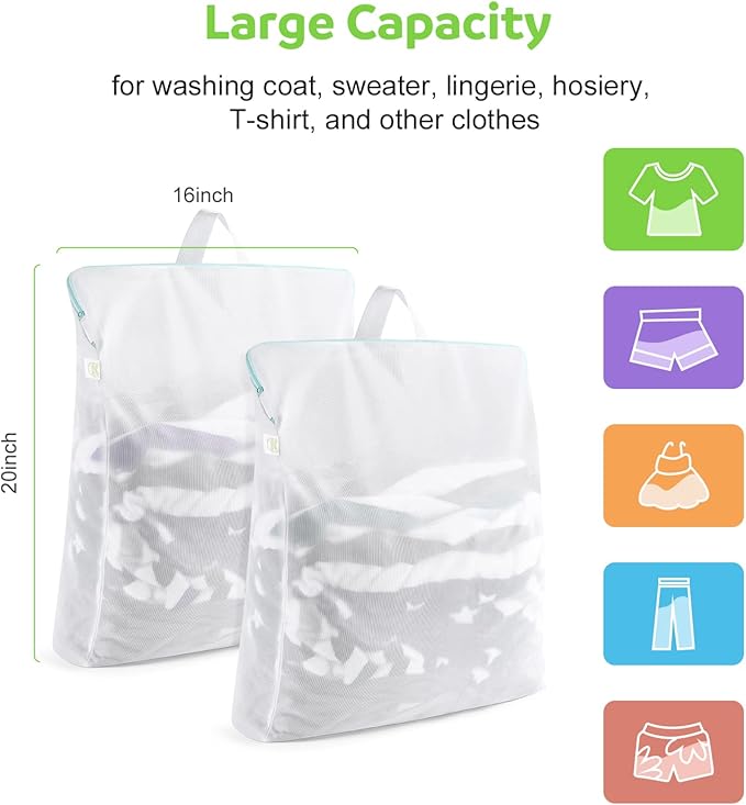 OTraki Large Mesh Laundry Bag 24x32 inch Hanging Lingerie Bag Mesh Laundry Bags
