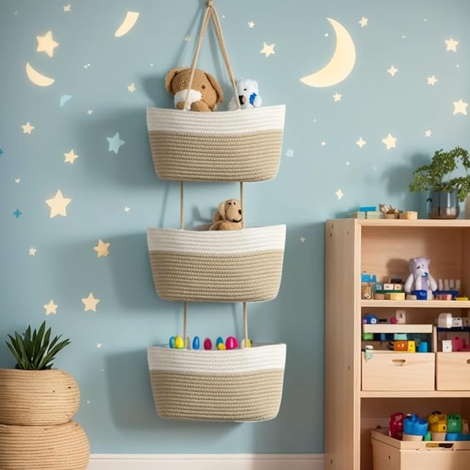 Hanging Baskets for Organizing, Over the Door Organizers and Storage, 3-Tier
