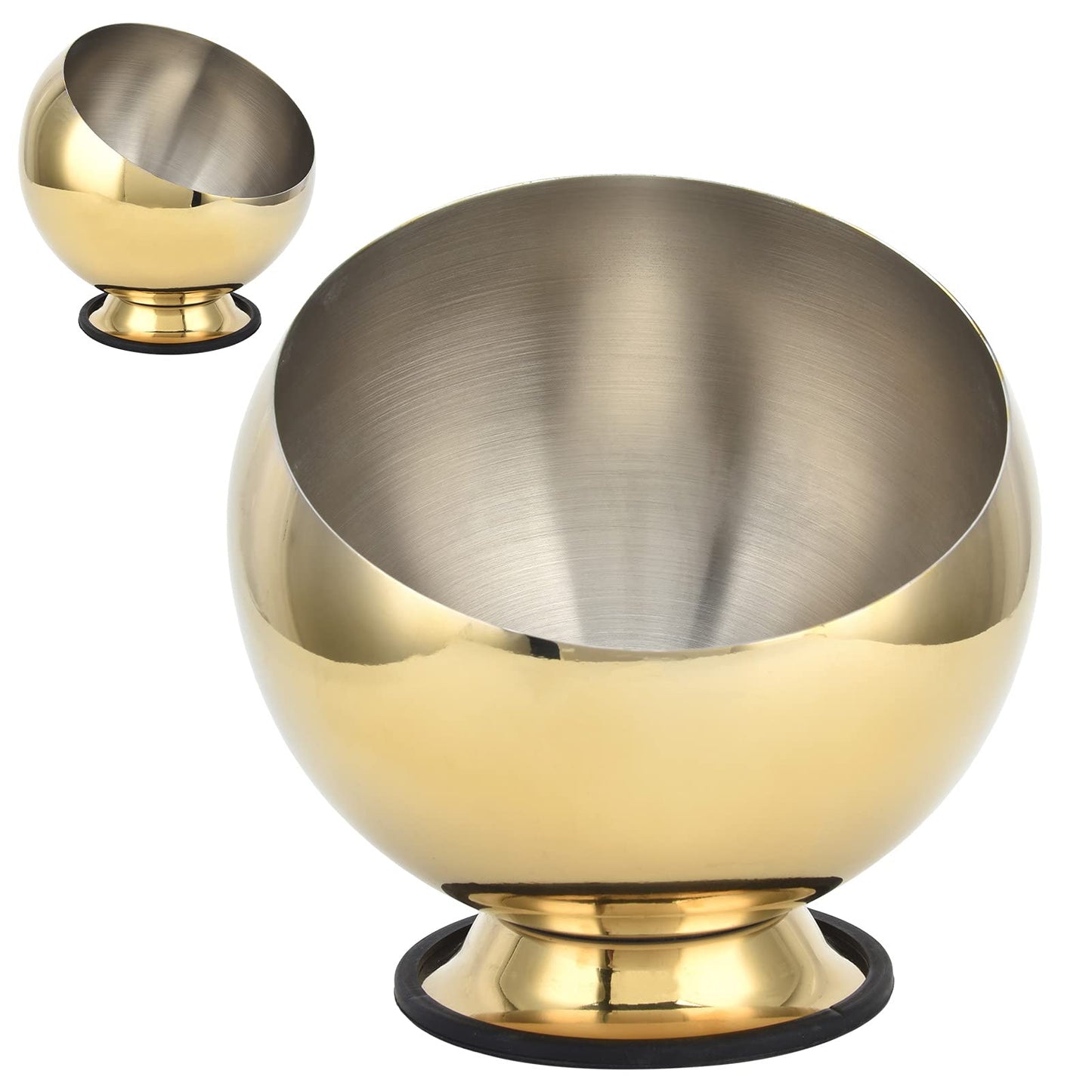 Hapivida Stainless Steel Gold Seasoning Oblique Bowl Mirror Polished Surface Larger Storage Capacity for Kitchen Living Room (Medium)