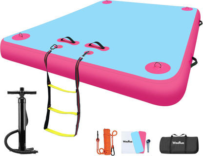 Inflatable Floating Dock for Lakes, Thick and Extra Wide Lake Floats for Adults, Non-Slip Air Dock Platform with Portable Carrying Bag, Floating Platform Island for Pool Beach Ocean