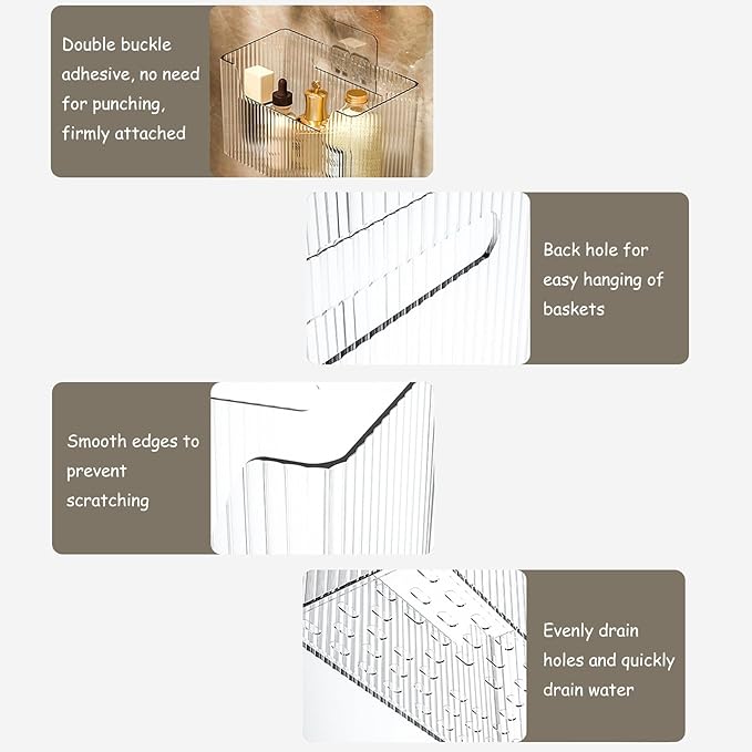 Acrylic Wall Mounted Storage Racks, Transparent Plastic Makeup Box Stackable