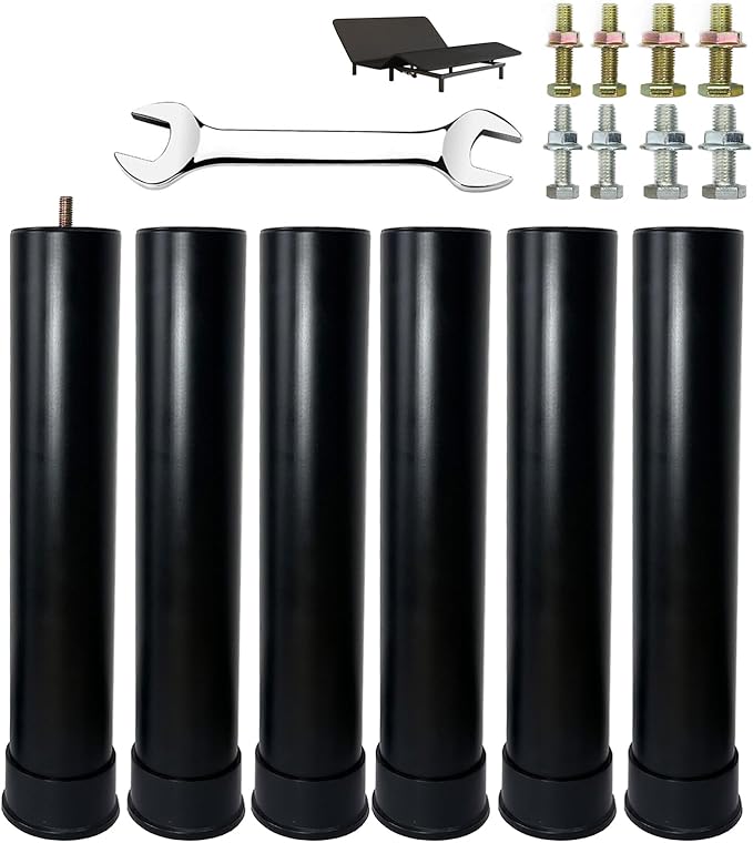 Benbuoo 13 Inch Metal Adjustable Bed Base Frame Leg Replacement Heavy Duty