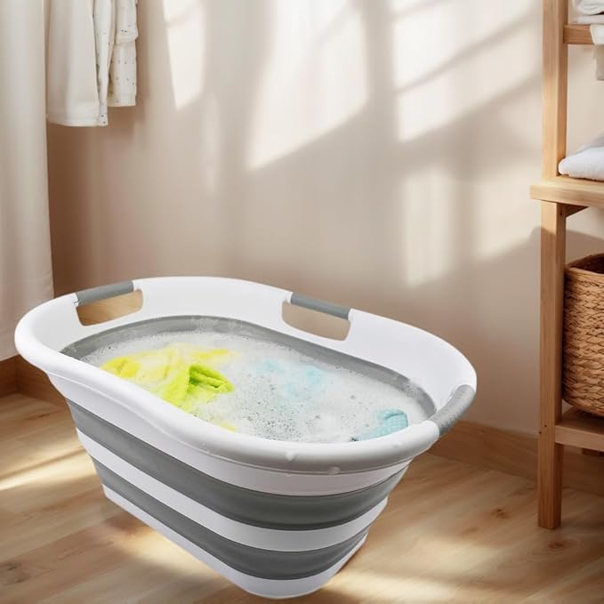 SAMMART 40L Collapsible Plastic Laundry Basket