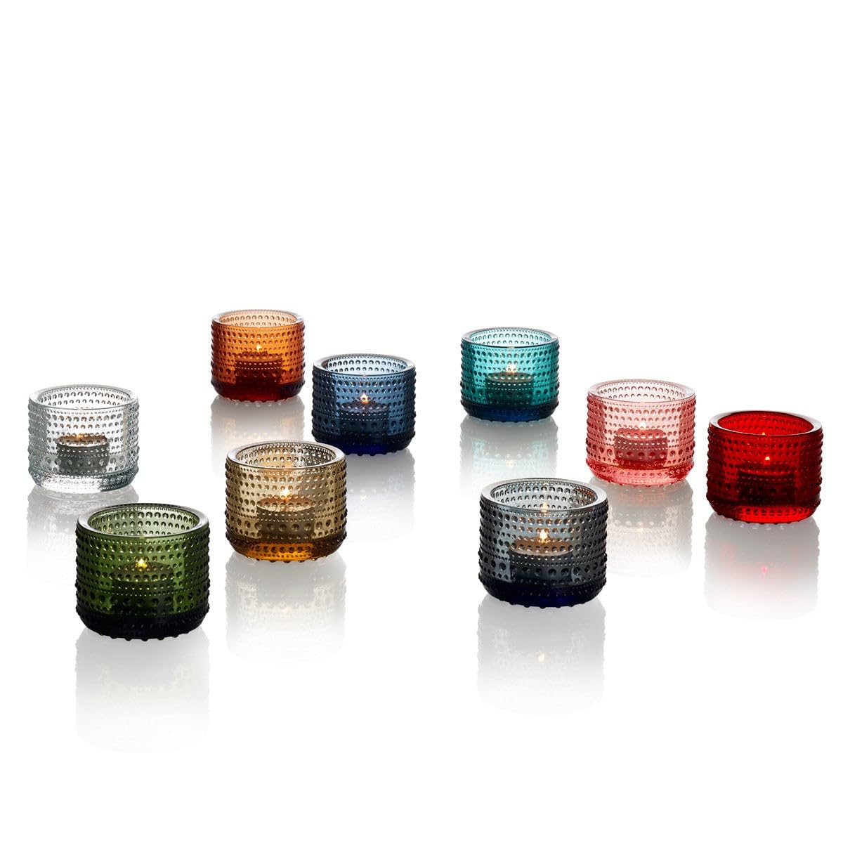 Iittala Kastehelmi Tealight Candleholders by Oiva Toikka (Grey)