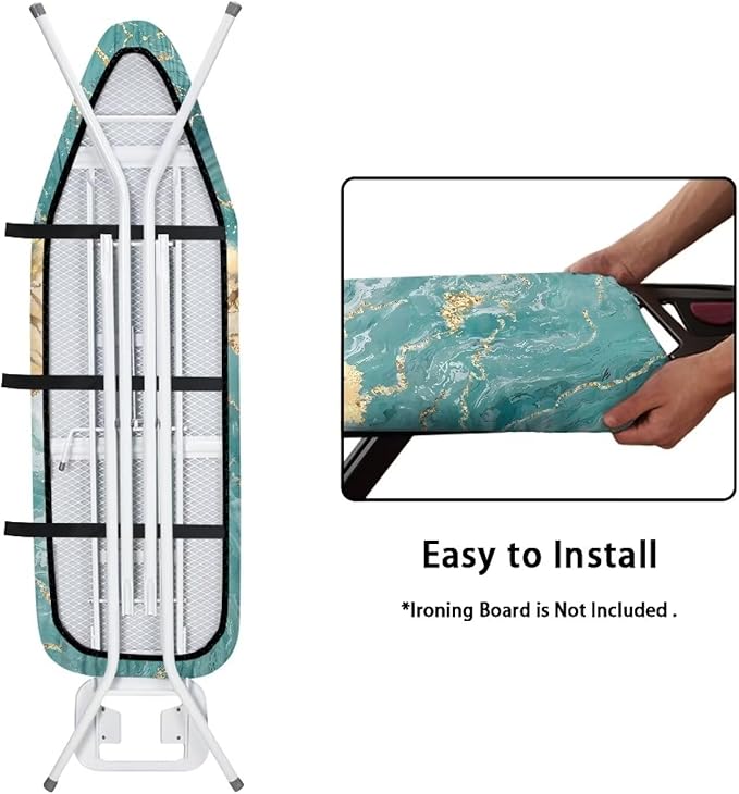 GLENLCWE Teal Marble Ironing Board Cover Modern Iron Board Cover Ironing