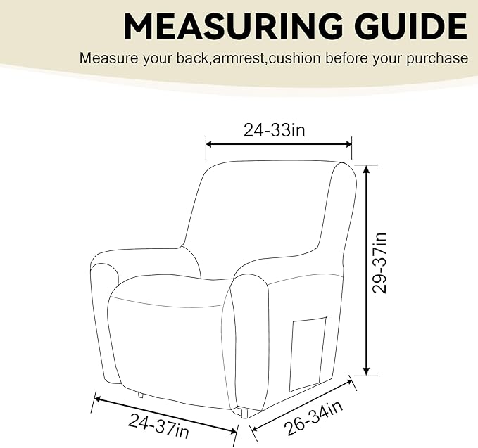 Cupuamon Recliner Chair Covers, Lazy Boy Recliner Covers Stretch Reclining