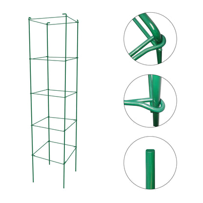 Thealyn Tomato Cages 6 Packs 46 Inches (H) Plant Stand with 164 Feet Twist Ties, Heavy Duty Garden Plants Support for Tomatoes, Cucumber, and Other Climbing Plants (Green)