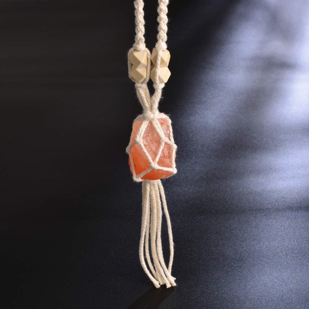VNVETYTO Healing Crystals Feng Shui Hanging Ornament Car Ornament Meditation Hanging Ornament Window Ornament for Home Decor (1 Piece Himalayan Salt Stone)