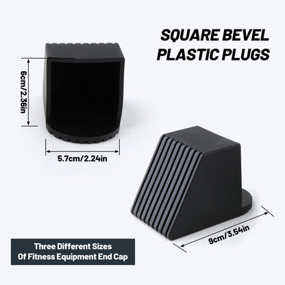 SM SunniMix 2X Gym Equipment Square End Cap Gym Fitness Equipment Accessories Rubber End Caps Foot Cover Protectors Square End Cover, 50x50mm