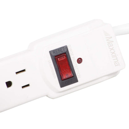 Maxxima 4-Pack 6 Outlet Power Strip Surge Protector - 300 Joules, Features Red On/Off Switch, Powers Multiple Electronics and Devices Simultaneously, Perfect for Home Appliances - Black