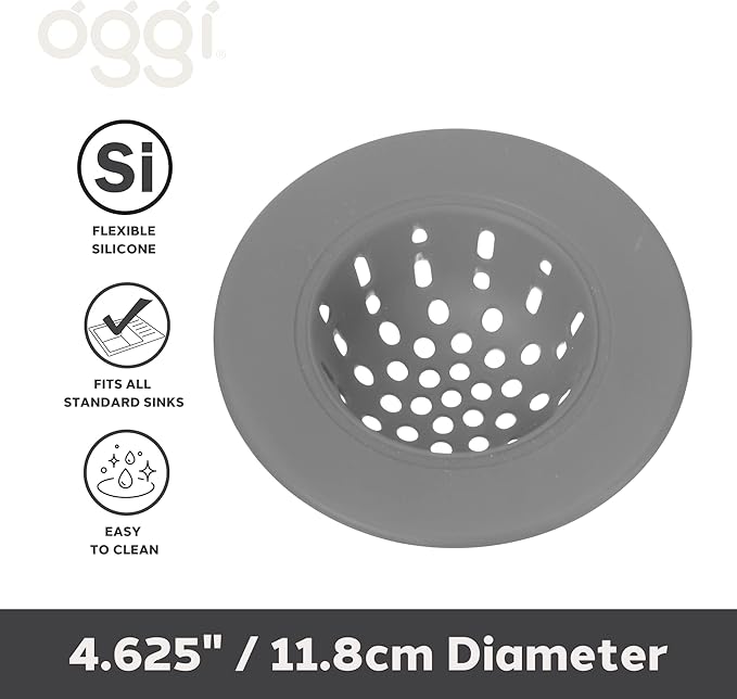 OGGI Silicone Sink Strainer- Great Kitchen Sink Strainer, Sink Drain Strainer