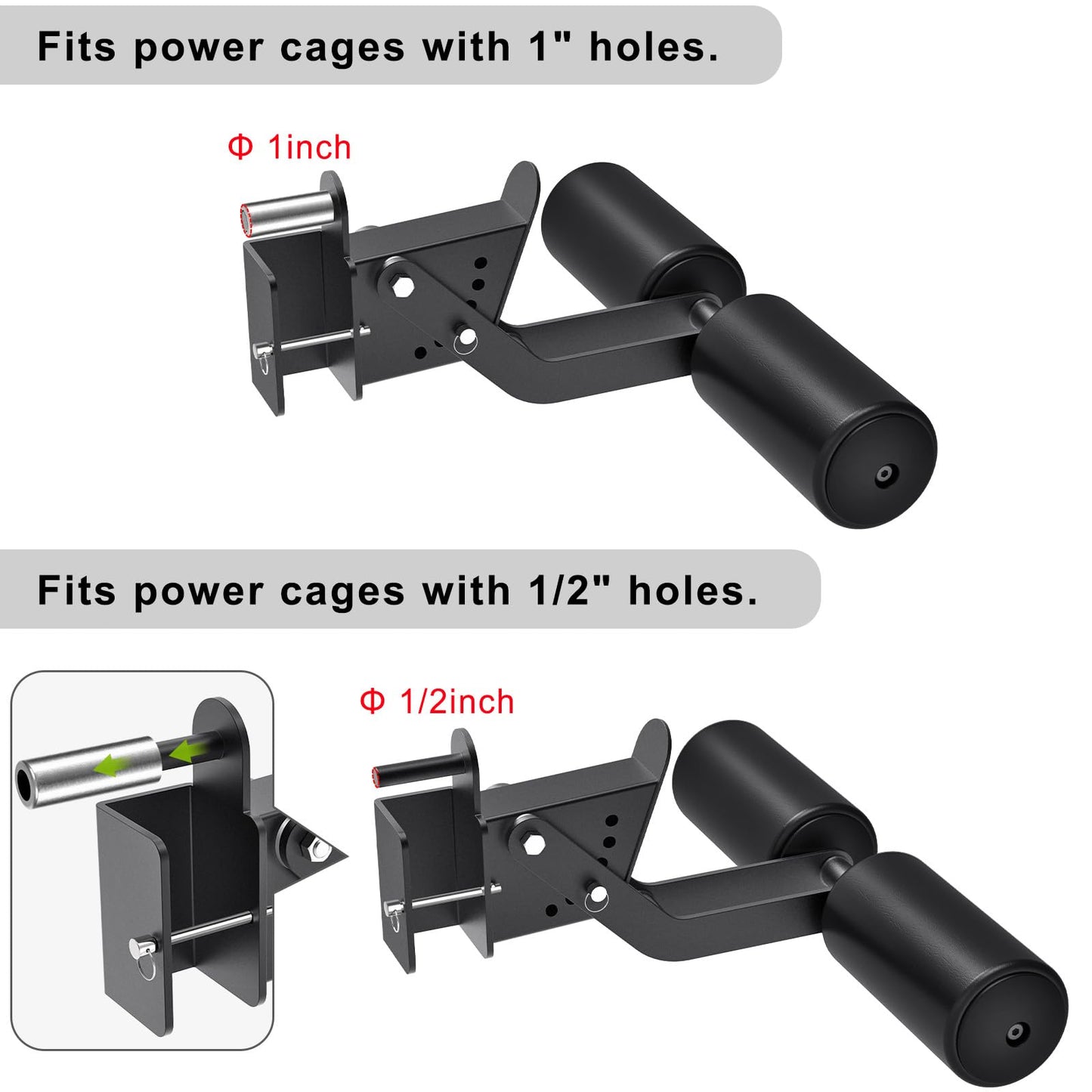 Lifeswell Nordic Hamstring Curl Attachment for 2"x2" Power Rack with 1" or 1/2" Hole, 6 Height Adjustable Leg Hold Down with Leather Surface for Home Gyms
