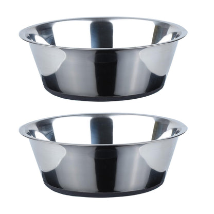 PEGGY11 Stainless Steel Dog Bowls, Nonslip, Food Grade, Dishwasher Safe, Easy to Clean - 1.44L, 2 Pack