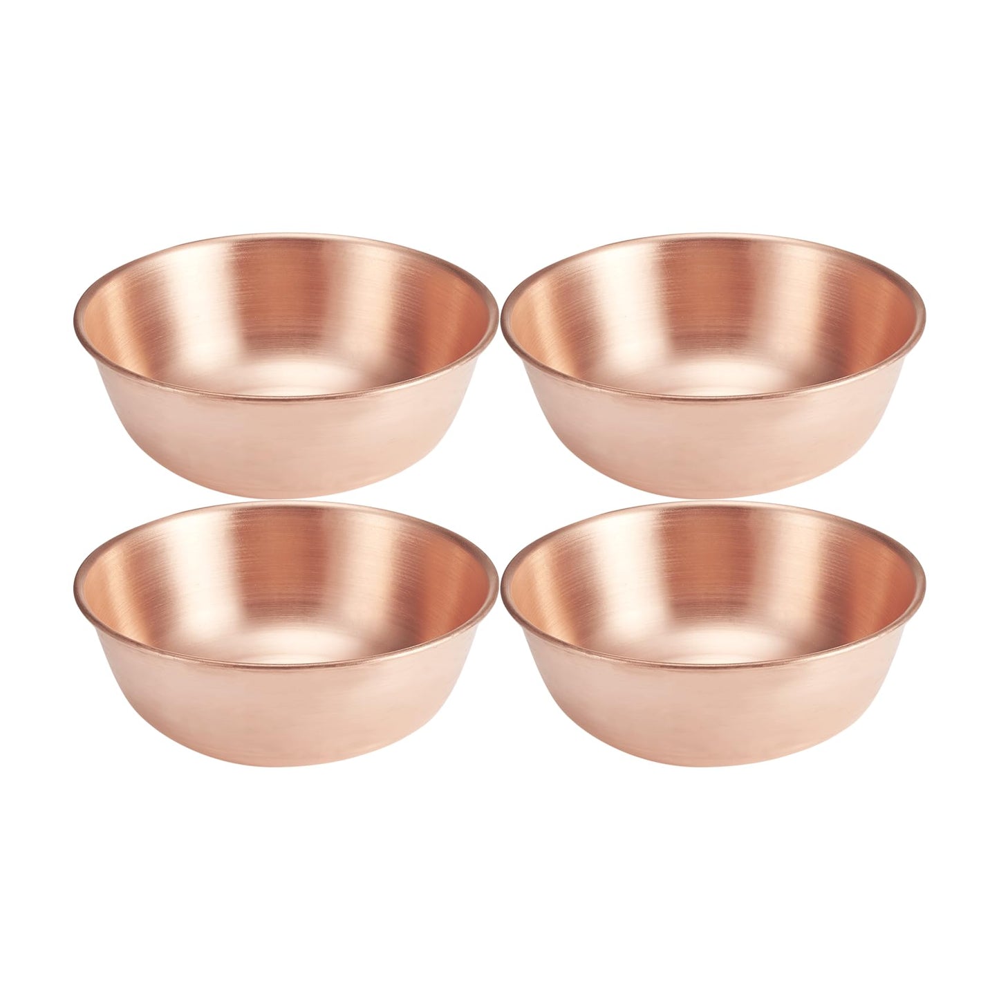 Purecopper-Medium 5.11'' Round Solid Copper Bowl - Handmade Decorative and Serving Bowls, Bowls for Food, Decoration, Condiments, Salt and Spices (4)