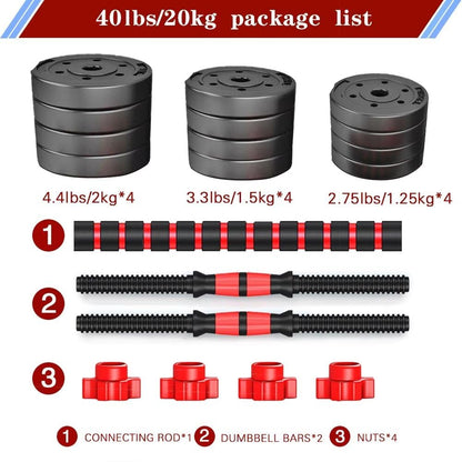 Adjustable-Dumbbells-Sets,Free Weights-Dumbbells Set of 2 Convertible To Barbell A Pair of Lightweight for Home Gym,Women and Men Equipment