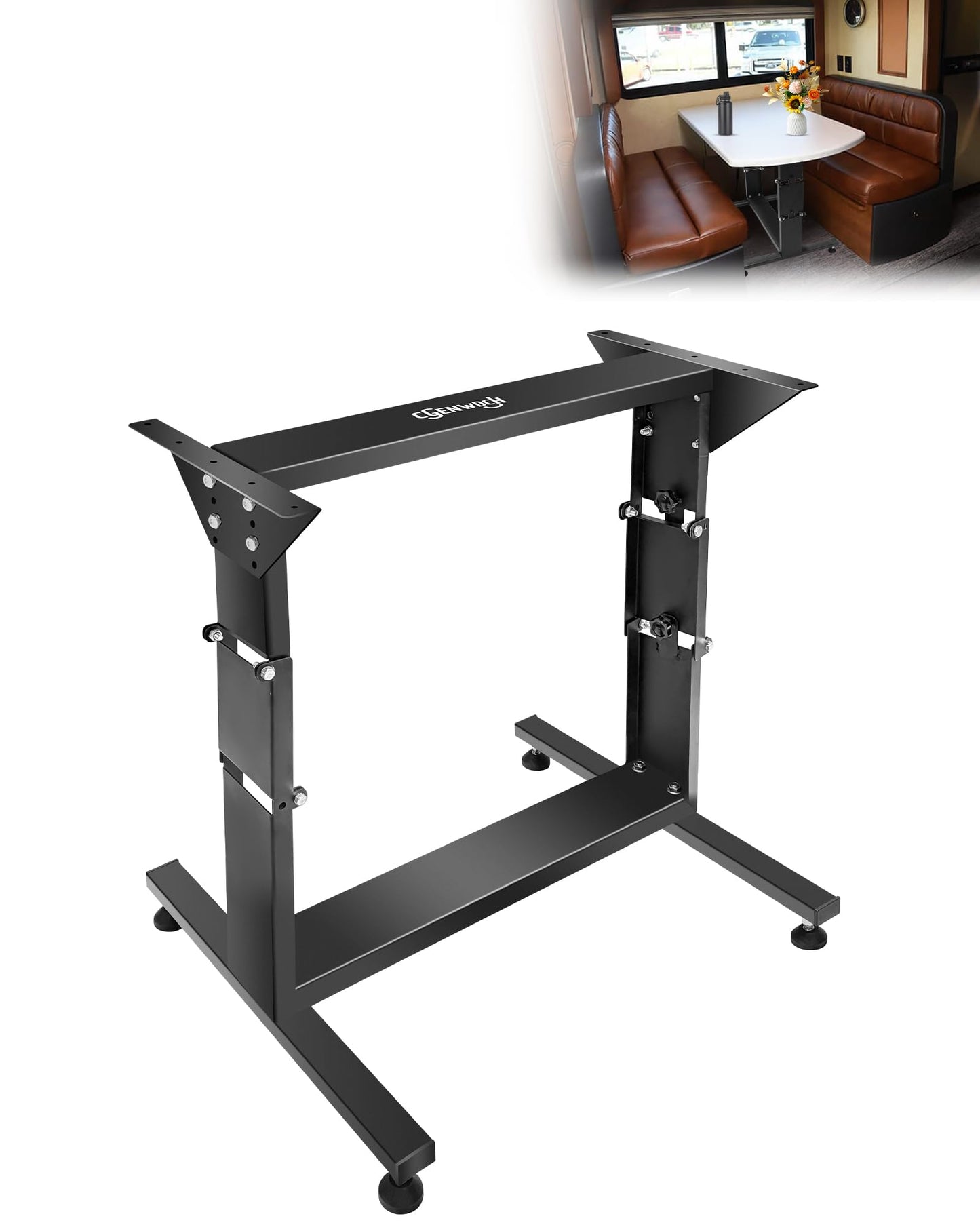 CGENWDCH Adjustable RV Folding Table Legs, Portable Dinette Table Base Legs Stand/Bed Base Replacement, Fit for RV/Yachts/Camping and Various Outdoor Activities, Stable Support for Table
