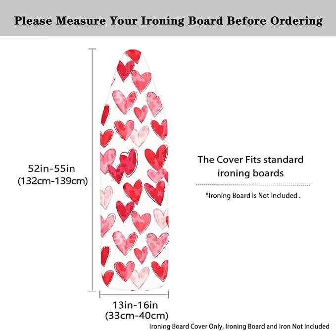 Heart Cartoon Ironing Board Cover Romantic Standard Size 15″x54″ Ironing Board