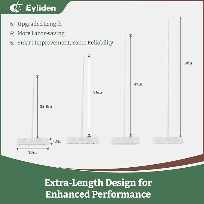 Eyliden Dust Mop, Sweeping & Mopping Kit | 58" Extended Long Handle, 36