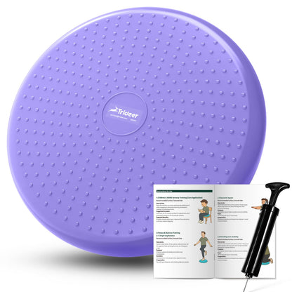 Trideer Wobble Cushion Core Balance Disc, Flexible Seating for Classroom Elementary, Wiggle Seat for Sensory Kids, Balance Pad with Inflation Pump
