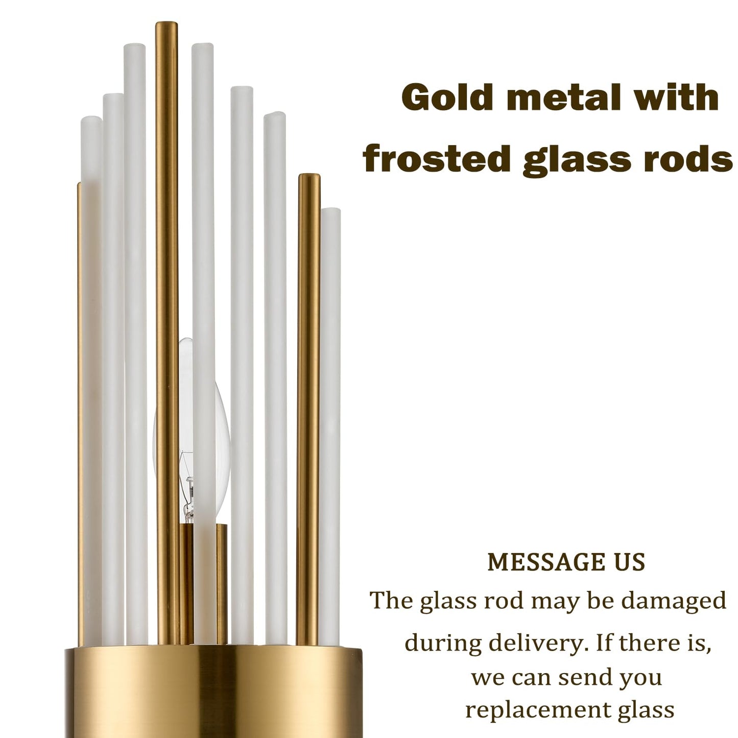 SHAWNKEY 2-Light Modern Crystal Wall Sconces Titanium Gold Vanity Wall Light with Frosted Glass Luxury Set of 2 Wall Light Fixtures for Bedroom Living Room Dining Room Vanity Mirror Light