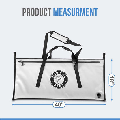 Flat PVC Tarpaulin Insulated Fish Cooler Kill Bag - Waterproof Fishing Cooler Bag with Easy Grip Carry Handles - Portable Soft Cooler - 3 Sizes