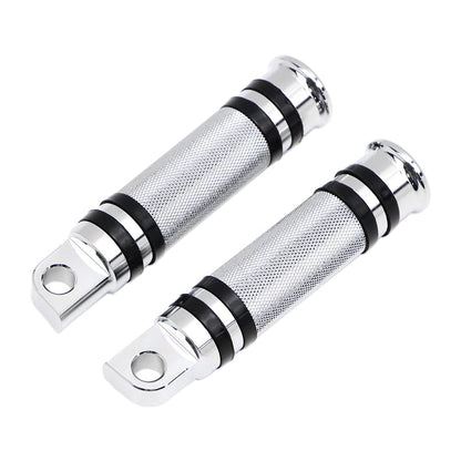 Dreamseek Motorcycle Foot Pegs Rest Compatible with Harley-Davidson Sportster Dyna Touring Male Mount Footpegs Footrest Pedal (Chrome)