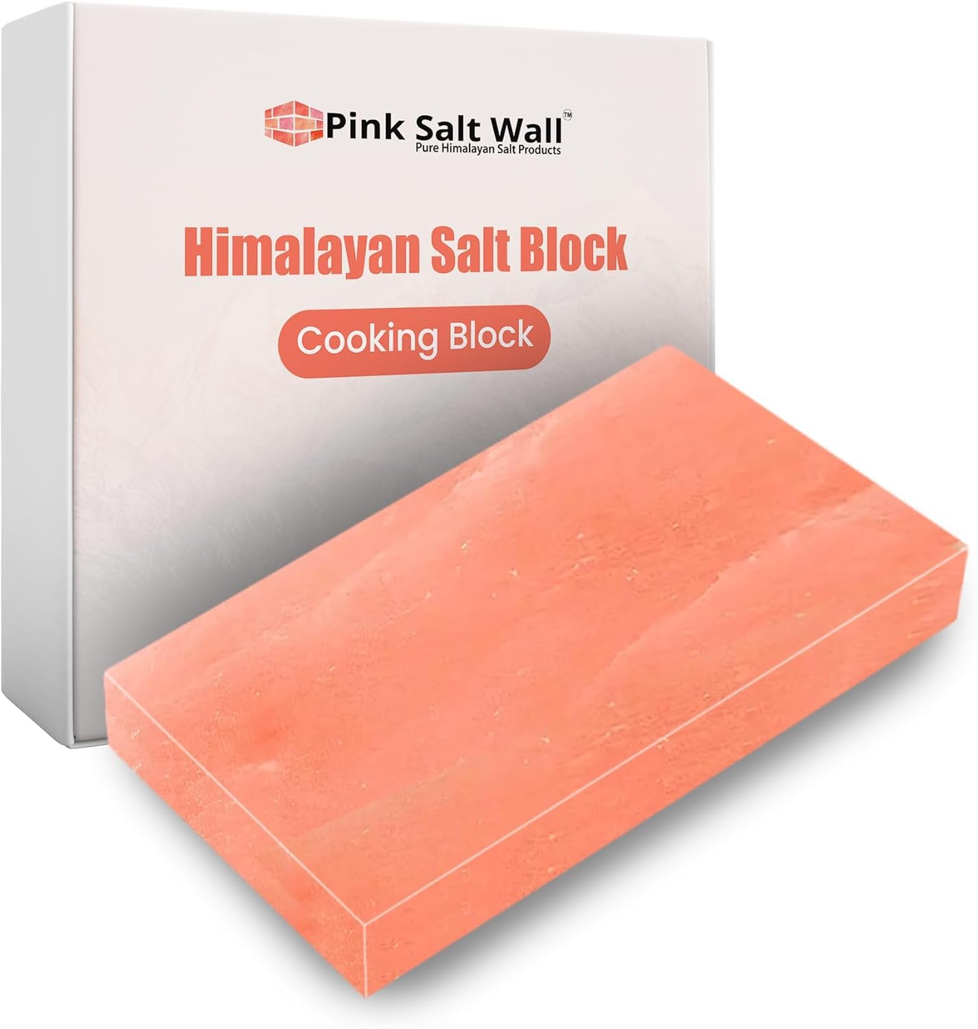 Himalayan Salt Cooking Block – 12 x 8 x 2 Inch Pink Salt Slab for Grilling, BBQ, Chilling & Serving