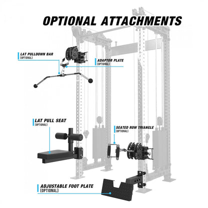 YIXUAN FITNESS Double to Single Adaptor Plate for Dual Pulley Systems Cable Machines LAT Pulldown, 2 to 1 Cable Tower Attachment Adapter 304 Stainless Steel, Merge 2 Cables Into 1