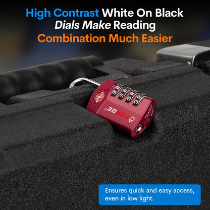 Forge Travel Lock,TSA Approved Luggage Locks for Air Travel, Gym Lockers, School Lockers, Pelican Cases, Gun Case, Easy Read Dials, Durable Alloy Body