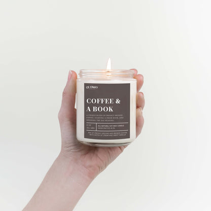 CE Craft Coffee & A Book Scented Candle - Gift for Book Lovers, Reading Candle, Bookish Scents for Bibliophiles