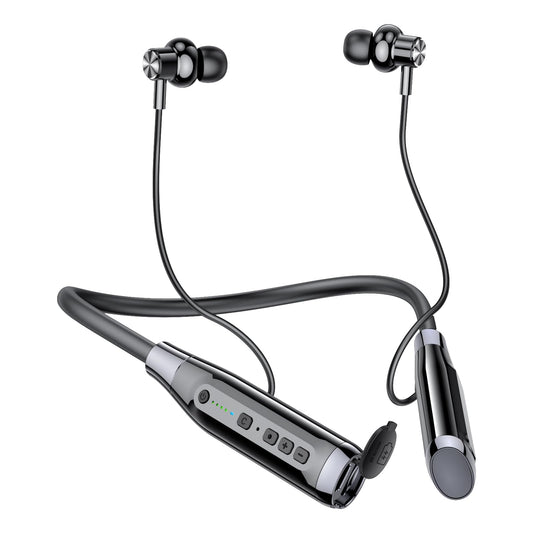 Kinobo Neckband Bluetooth Headphones，6.0 Bluetooth 120 Hours Playtime，IPX7 Sports Waterproof Earbuds with Microphone Noise Cancelling with TF Card Slot ，HiFi Stereo (Black)