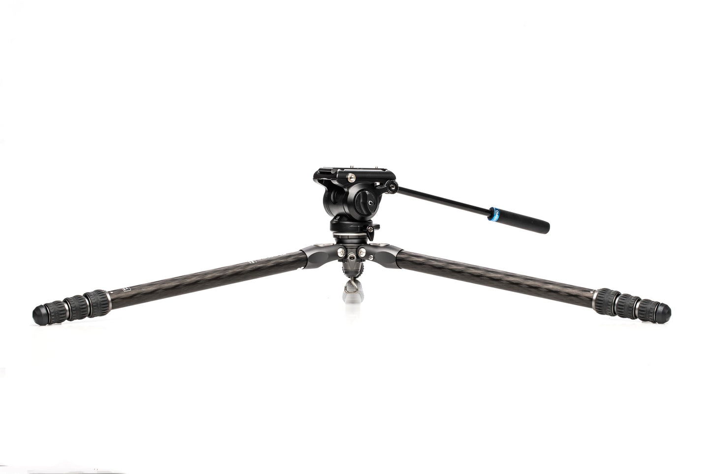 Benro Tortoise Carbon Fiber Tripod Kit for Spotting Scopes, Binoculars, Rifle Range and Field, Smooth Fluid Head, Leveling Base, Twist Locks, Adjustable Legs, Spiked Feet, 62" Max Ht, 8.8lb Payload