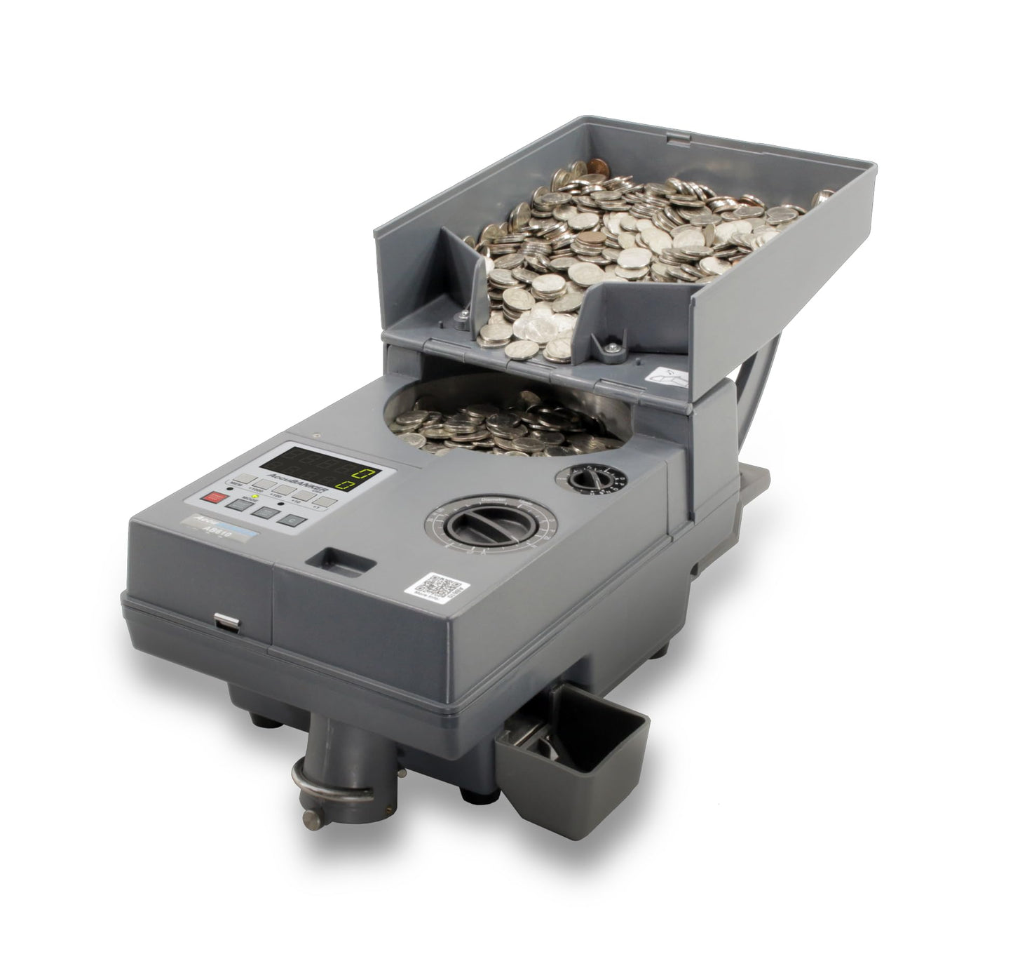 AccuBANKER AB610 USD Coin Counter, Token Counter, International Coins Counter, Speeds of 2,000 Coins/Min, Hopper Capacity 4000 Coins