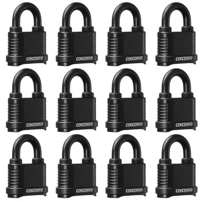 CINCINNO Heavy Duty Outdoor Combination Lock, 2 in. Wide Weatherproof Combo Lock for Outdoor Use，12 Pack