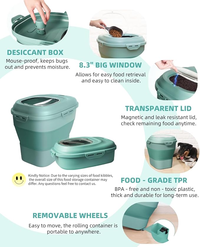 20-50 Lbs Food Storage Containers, Collapsible Rice Container