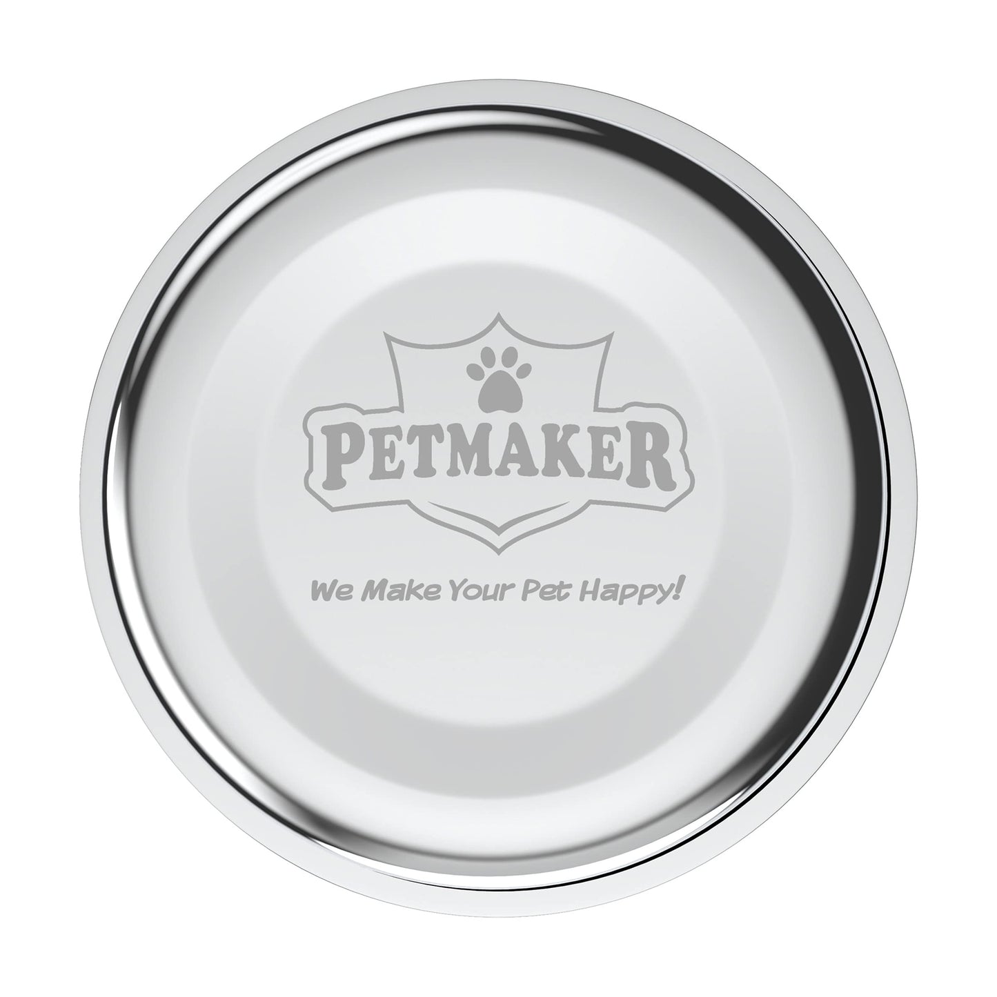 PETMAKER Elevated Dog and Cat Bowls - Decorative 6.5-Inch-Tall Raised Stand with 2 Stainless-Steel Food and Water Bowls - Hold 40oz Each by (Black)