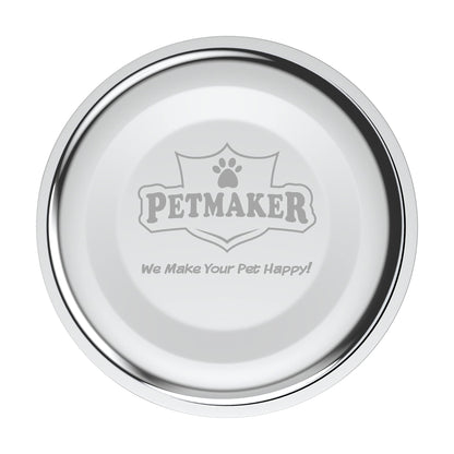 PETMAKER Elevated Dog and Cat Bowls - Decorative 6.5-Inch-Tall Raised Stand with 2 Stainless-Steel Food and Water Bowls - Hold 40oz Each by (Black)