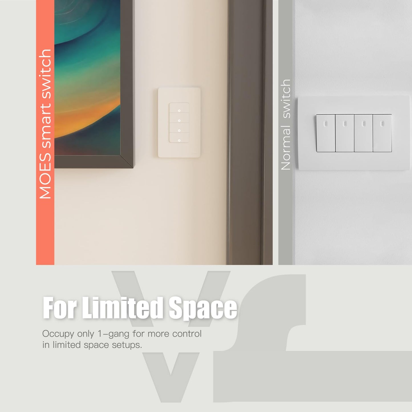 MOES Zigbee Smart Switches 2 Gang, No Neutral Wire, Require MOES Zigbee Hub, Double Inteligente Light Switch, Compatible with Alexa Google Assistant, Support Tuya Smart Life
