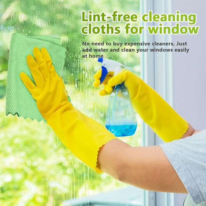 HOMEXCEL Microfiber Glass Cleaning Cloths-6PK, Stainless Steel, Premium Magic