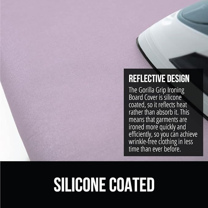 GORILLA GRIP The Original Ironing Board Cover and Pad, Silicone Coating