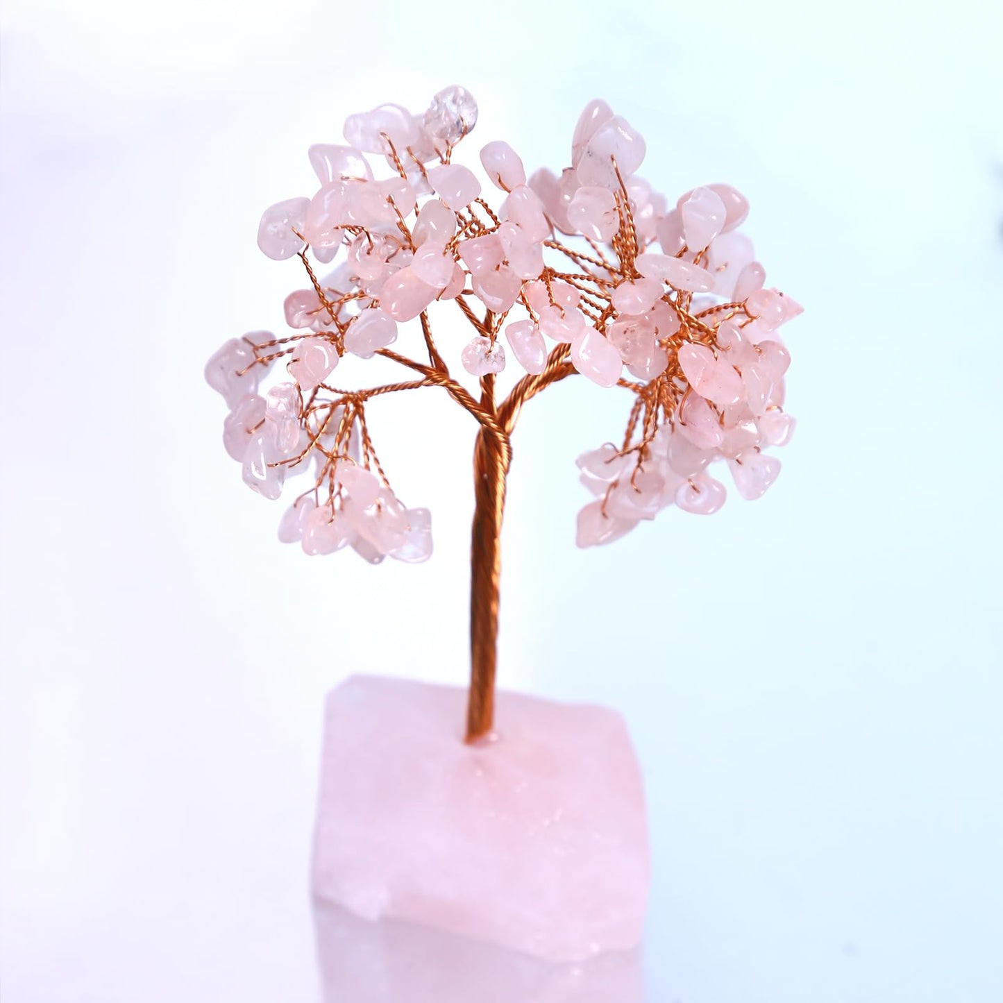 TPXNLP Chakra Healing Crystals Tree Amethyst Pink Quartz Twinkling Tree Good Luck Feng Shui Sculptures Decoration,Gift for Anniversary,Sister Birthday,5" Height