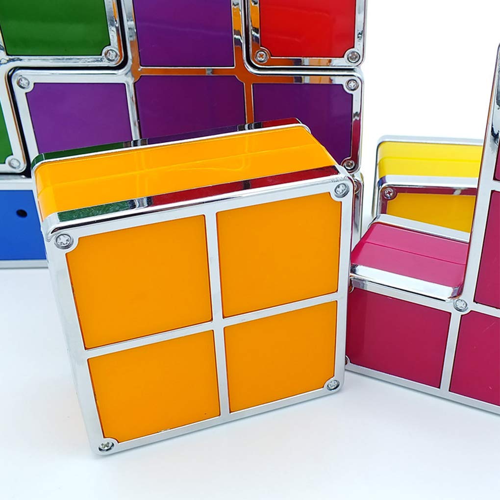 Bitopbi 7 PCS Stackable Night Light 3D Puzzles Toy 7 Colors Magic Blocks Induction Interlocking LED Novelty Desk Lamp Lighting DIY for Teens and Adults Home Deco Great Gift for Birthday