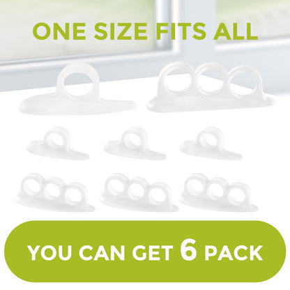 Bukihome Hammertoe Corrector Gel Toe Straighteners - 12 pcs Support Crest for Women & Men - Realign Bent, Crooked, Curled, Claw, Hammer Toes - Clear,Multi-Size