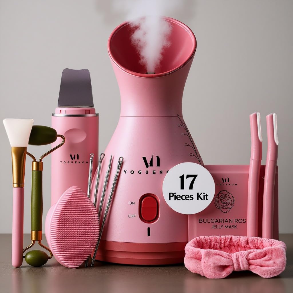 Facial Steamer Spa Kit with Complimentary 6 Skin Care Tools | Face Steamer for Facial Deep Cleaning with Towel Warmer & Humidifier Mode| Self Care Gifts for Women, Spa Gifts, Birthday Gifts for Women