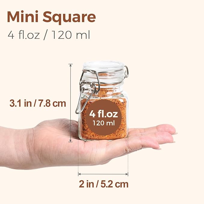 ComSaf 4 oz Glass Jars with Lid, Spice Jars, Small Mason Jar, Canning Jar