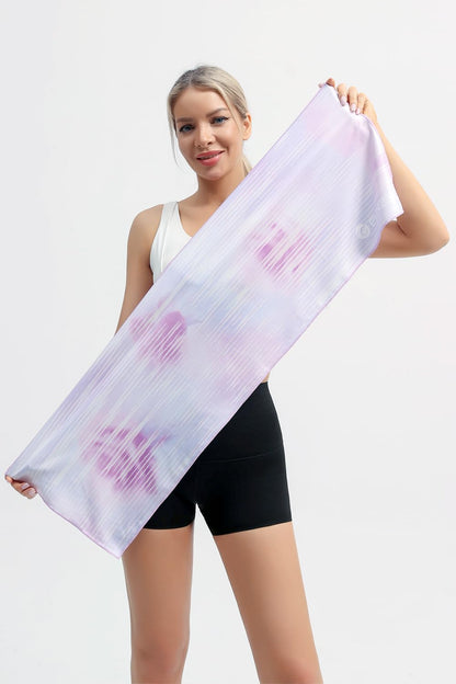 2 Pack Cooling Towel, Ice Towel for Neck, Soft Microfiber Chilly Towel Stay Cool for Sports, Yoga, Running, Gym, Workout, Biking, Camping & Outdoor Activities 40"x12", Green Wave& Lavender Mist Blooms