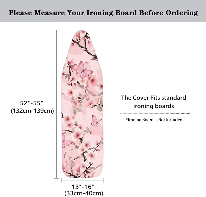Cherry Blossom Ironing Board Cover and Pad 15 x 54 Heavy Duty Iron Board Covers