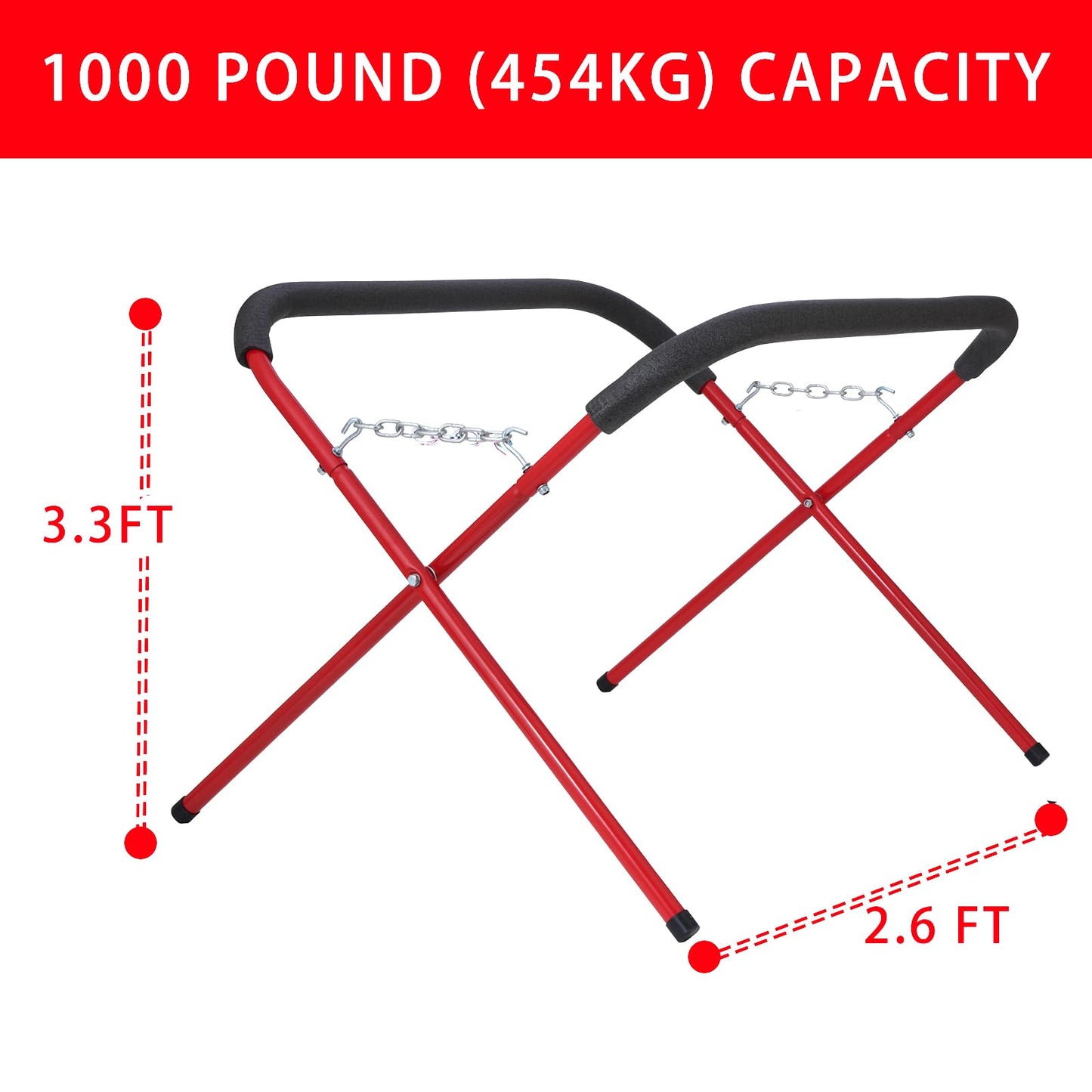 Portable Workbench Folding Work Stand, 2Pack 1,000 Pound Capacity Foldable Work Table, Heavy-Duty Bumper Stand for Garage and Shop in Red